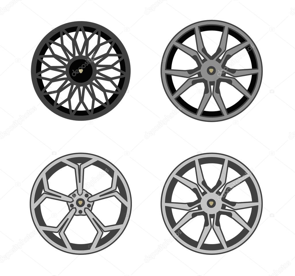 aluminium wheel car tire modification vector