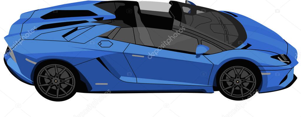 sports vector blue car isolated on white