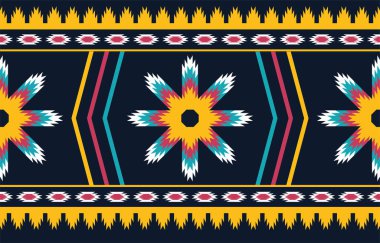 Geometrik etnik kalıp geleneksel arka plan, halı, duvar kağıdı, giysi, ambalaj, batik, kumaş, sarong tasarımı