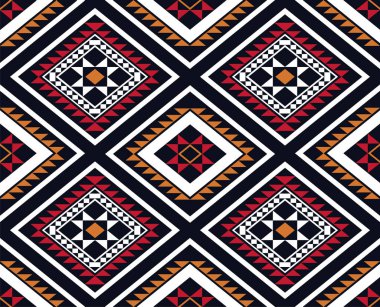 Geometrik etnik kalıp geleneksel arka plan, halı, duvar kağıdı, giysi, ambalaj, batik, kumaş, sarong tasarımı