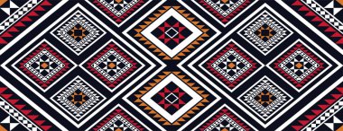 Geometrik etnik kalıp geleneksel arka plan, halı, duvar kağıdı, giysi, ambalaj, batik, kumaş, sarong tasarımı