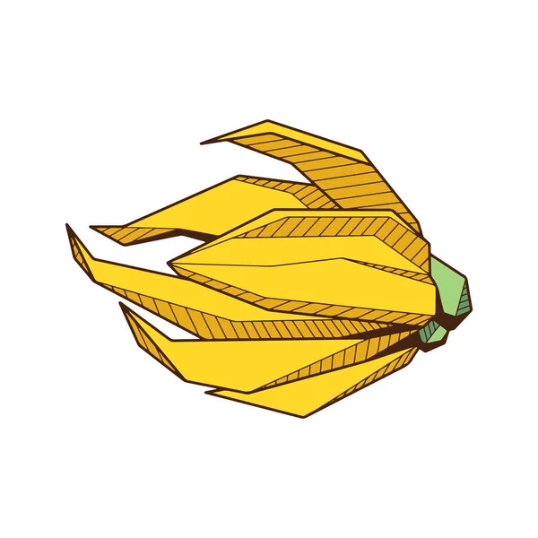 Кольоровий ручний вітер геометричний квітковий бутон, лінійне мистецтво Іланг-Іланг — стоковий вектор