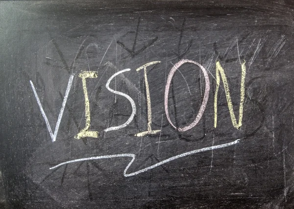 The word "VISION" written on blackboard — Stock Photo, Image