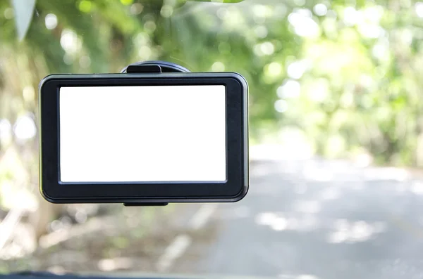 Car navigation with white screen — Zdjęcie stockowe