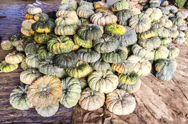 Pile of pumpkins in market — Stock Photo, Image