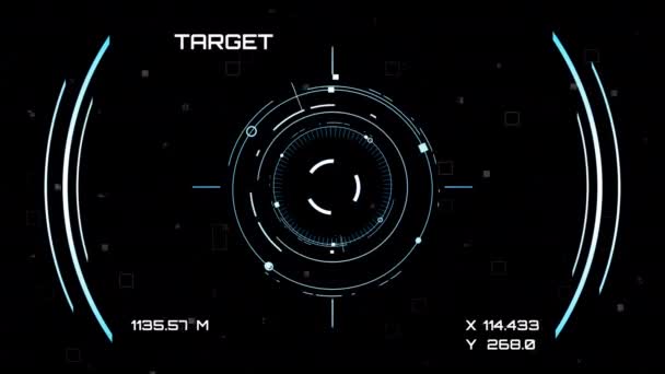 드론 시각 인터페이스는 움직이는 요소와 파란색 과 흰색입니다. — 비디오