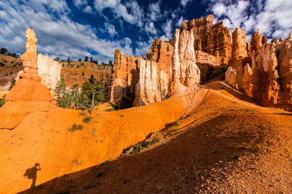 Bryce Canyon landschap, geprofileerd op diep blauwe hemel — Stockfoto