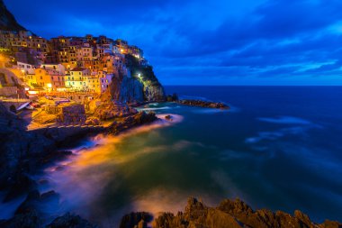 Güzel bir akşam sahne Cinque Terre, İtalya