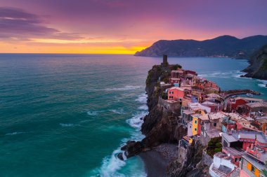 Güzel bir akşam sahne Cinque Terre, İtalya