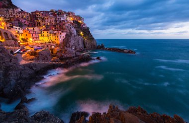 Güzel bir akşam sahne Cinque Terre, İtalya