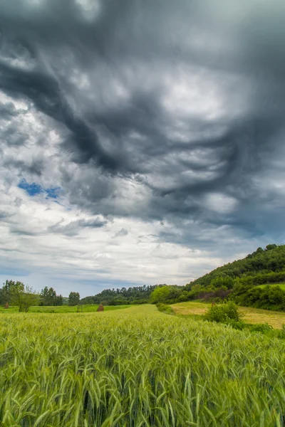 Paisaje rural con nubes de tormenta — Foto de Stock