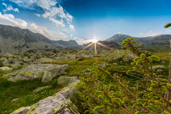 Mountain scenery and storm clouds in the Transylvanian Alps