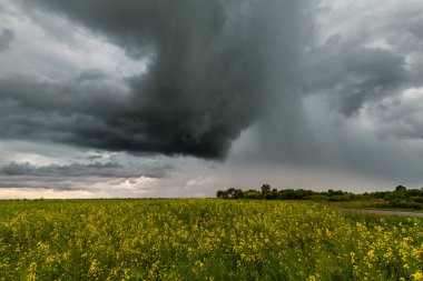 Yazın başlarında Doğu Avrupa 'da güzel kırsal alanlar dramatik fırtına altında.