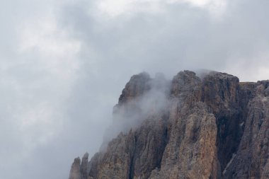 Beautiful cloudscape in the Dolomite mountains in summer