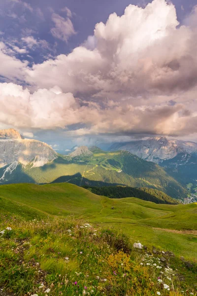 Summer Scenery Dolomite Mountains Italy Beautiful Cloudscape - Stok İmaj