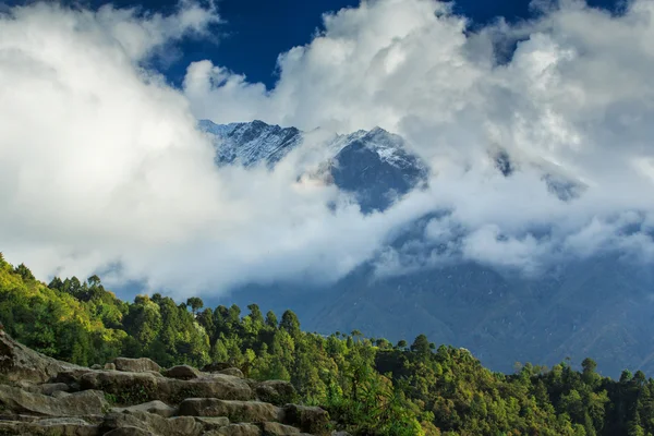 Mountain scenery in Himalaya, Nepal, on a sunny day Stock Picture