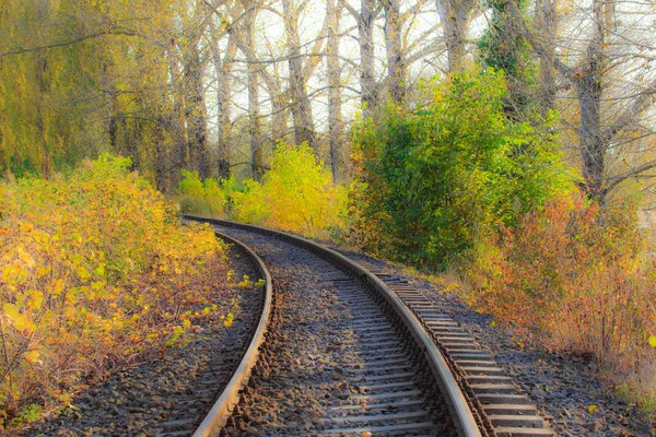 Γραφικός σιδηρόδρομος το φθινόπωρο — Φωτογραφία Αρχείου