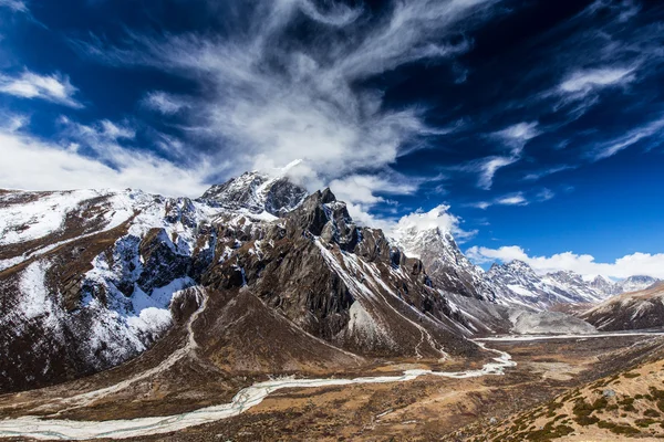 在喜马拉雅山脉的高山风景秀丽 — 图库照片