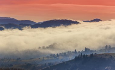 Sonbahar sahne Transylvania'da kırsal alanda