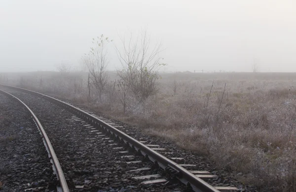 Chemin de fer dans le brouillard — Photo