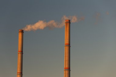 Kömür dumanı ile endüstriyel sahne bitki powered