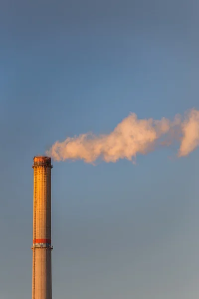 Industrial scenery with smoke from coal powered plant Stock Photo