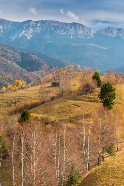 Herbstlandschaft in abgelegener ländlicher Gegend in Transsilvanien — Stockfoto