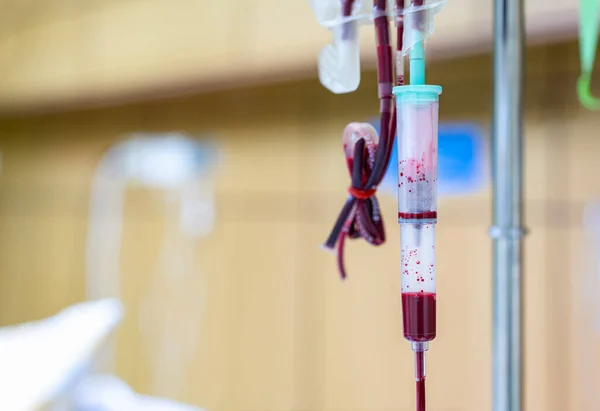 Accesorios Tubo Cámara Filtro Goteo Bolsa Sangre Para Transfusión Paciente — Foto de Stock