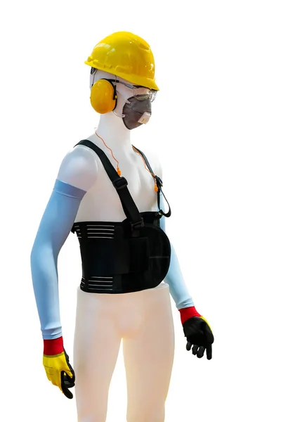 Manikin Model Operator Wear Industrial Personal Safety Equipment Helmet Safety — Stock Fotó