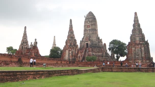 Ayutthaya Thailand Oktober 2020 Wat Chaiwatthanaram Tempel Ist Ein Buddhistischer — Stockvideo