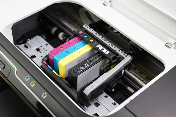 An ink cartridge or inkjet cartridge is a component of an inkjet printer that contains the ink four color