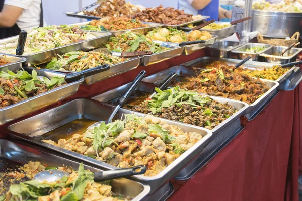 Comidas Callejeras Tailandesas Estilo Tailandés Arroz Curry Mercado Bangkok Tailandia — Foto de Stock