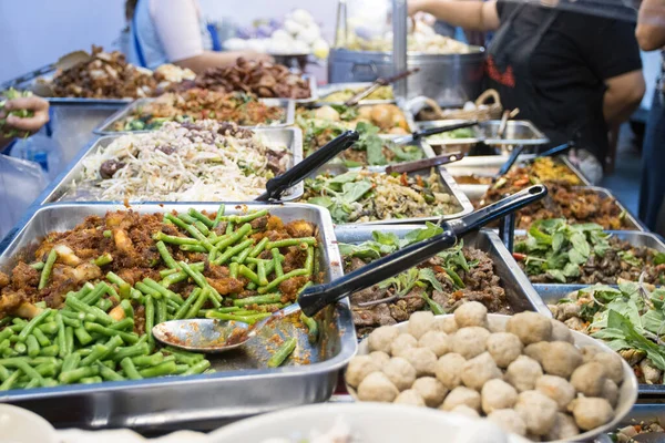 Comidas Callejeras Tailandesas Estilo Tailandés Arroz Curry Mercado Bangkok Tailandia — Foto de Stock