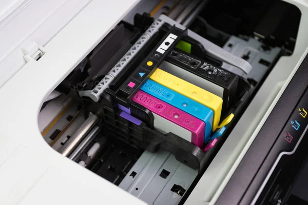 Ink Cartridge Inkjet Cartridge Component Inkjet Printer Contains Ink Four — Stock Photo, Image