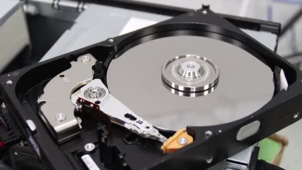 Hard Disk Drive Computer Concept Working Data Storage Read Write — Stock Video