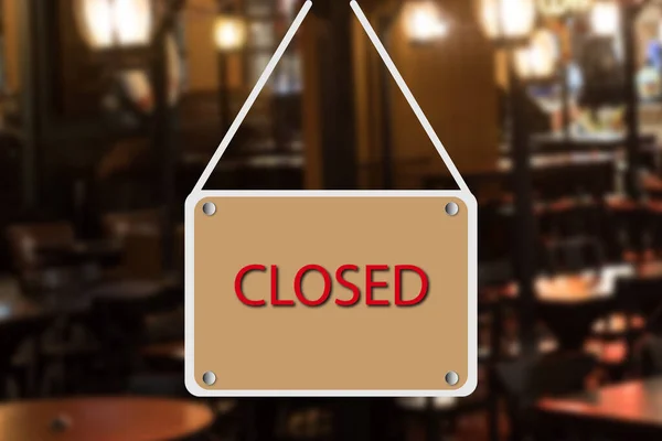 Stängd Skylt Restaurant Closings Bar Food Pub Efter Coronaviruspandemin — Stockfoto