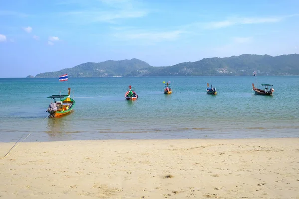 Fishing Boat Moored Beach Phuket Thailand — Stock Photo, Image
