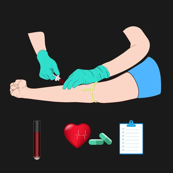 Εικονογράφηση Διάνυσμα Εικόνα Ένας Γιατρός Χρησιμοποιώντας Μια Βελόνα Για Αντλήσει — Διανυσματικό Αρχείο