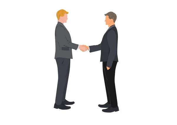 图解两名商人握手概念成功协商商业媒介图解 — 图库矢量图片