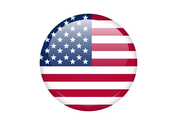 Grafisch Ontwerp Usa Vlag Voor Cirkel Knop Vector Template Geïsoleerde — Stockvector