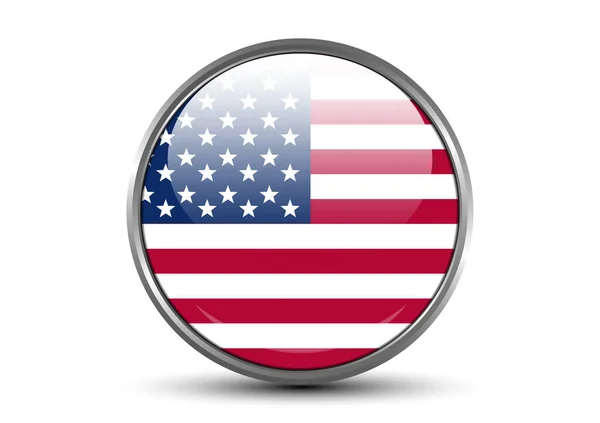 Grafisch Ontwerp Usa Vlag Voor Cirkel Knop Vector Template Geïsoleerde — Stockvector