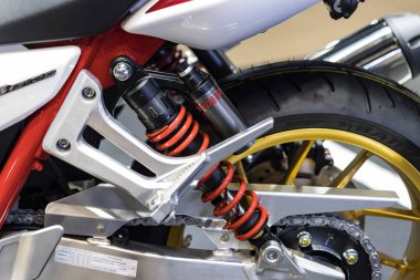 Nonthaburi Thailand -9 Aralık 2020: - Uluslararası Motor Fuarı Nonthaburi, Tayland 'da şok etkisi yaratan HONDA Motorsiklet Emicileri