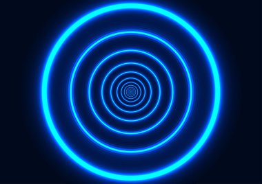 soyut efekt tasarım dairesi mavi renk tonu arka plan modeli için neon biçimi 