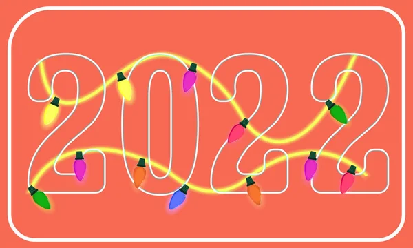 Tarjeta Para Año Nuevo 2022 Diseño Vector Ilustración Gráfica — Archivo Imágenes Vectoriales