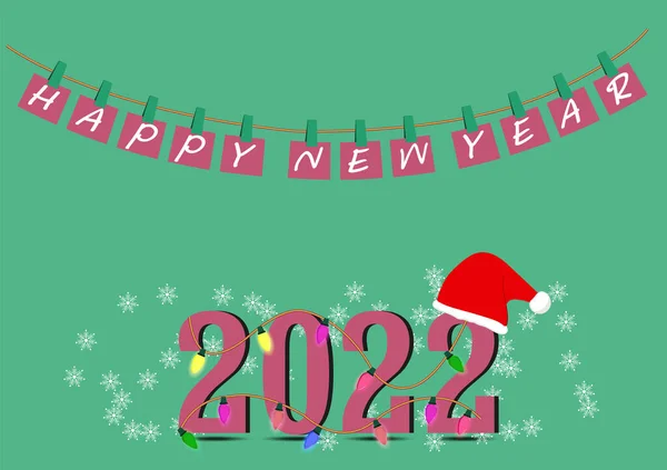 Cartão Para Feliz Natal Feliz Ano Novo 2022 Design Gráfico —  Vetores de Stock