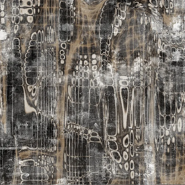 Тонированная винтажная текстура, старый декоративный гранж фон с традиционными антикварными элементами и различными цветовыми узорами — стоковое фото