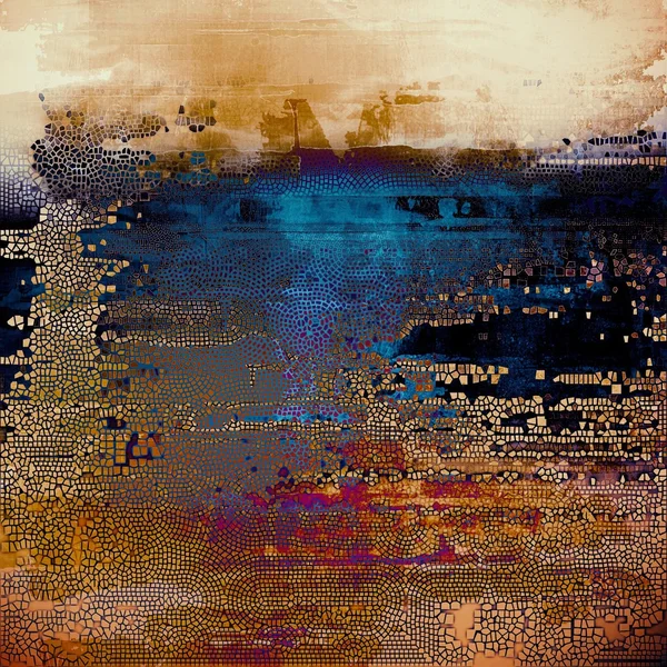 Abstrato fundo riscado ou quadro com textura grunge resistido. Cenário de estilo antigo com padrões de cores diferentes — Fotografia de Stock