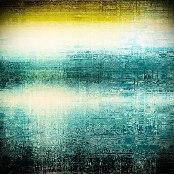 Декоративная композиция старого стиля или марочный шаблон с текстурированными гранж элементами и различными цветовыми узорами
