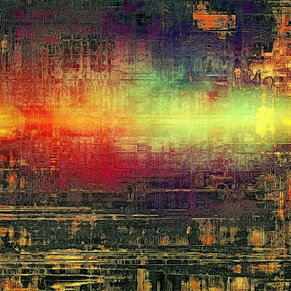 Fundo gráfico grunge envelhecido com textura frágil em estilo vintage e padrões de cores diferentes — Fotografia de Stock