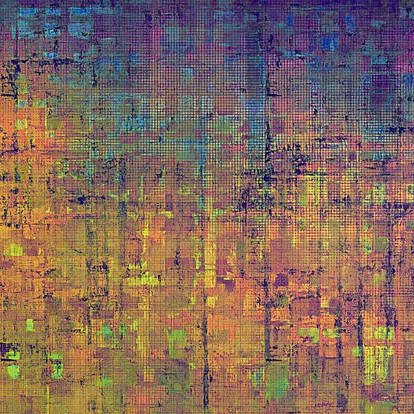 Fundo retro com elementos de design de estilo vintage, textura grunge riscada e padrões de cores diferentes — Fotografia de Stock